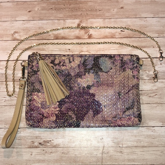 “Urban Expressions” beautiful floral texture bag/clutch w/removable chain NWOT - Picture 2 of 9